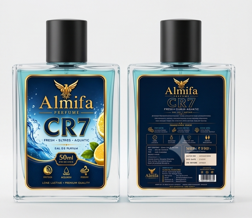 Almifa CR7 Perfume for Men (50ml) | Inspired by Original CR7 | Long Lasting Luxury Fragrance | Fresh Woody Aromatic Perfume
